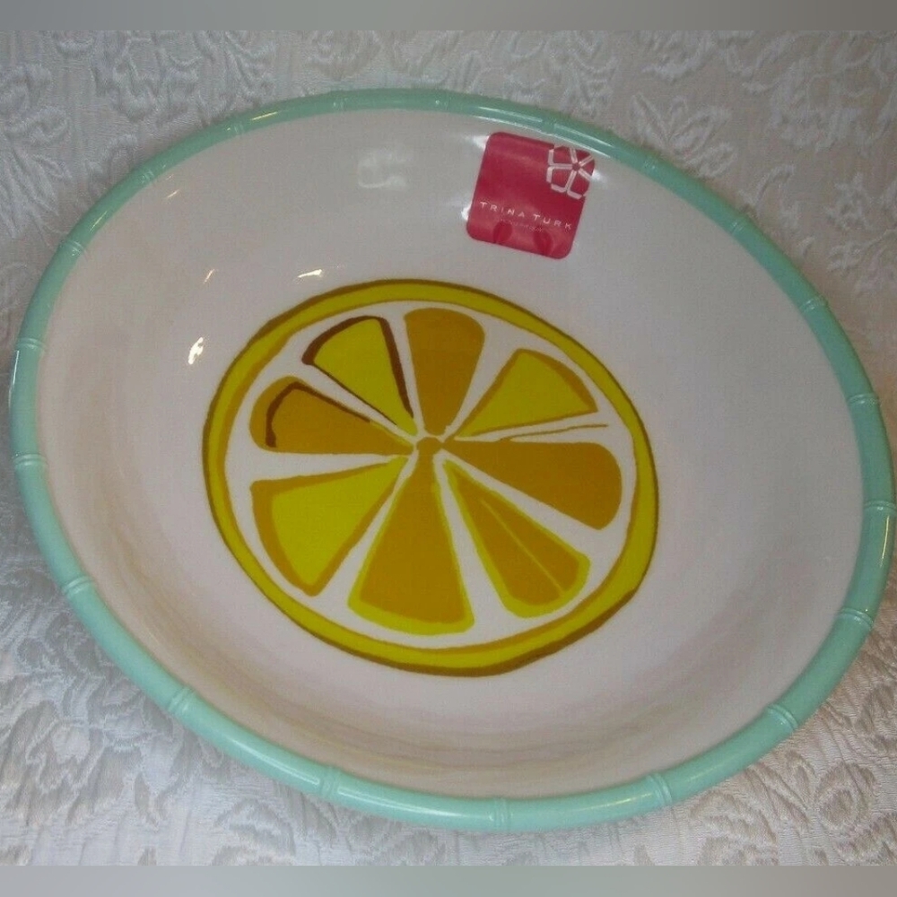 Trina Turk Melamine Lemon Serving Bowl, New Unused